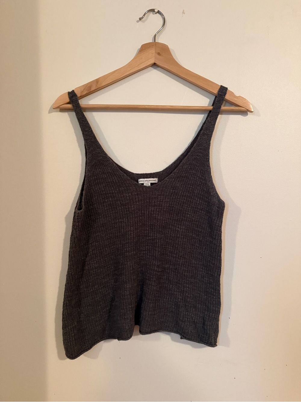 American Eagle Outfitters Charcoal Ribbed Tank Top